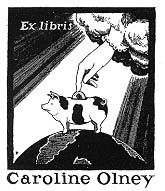 Bookplate by Plank for Caroline Olney